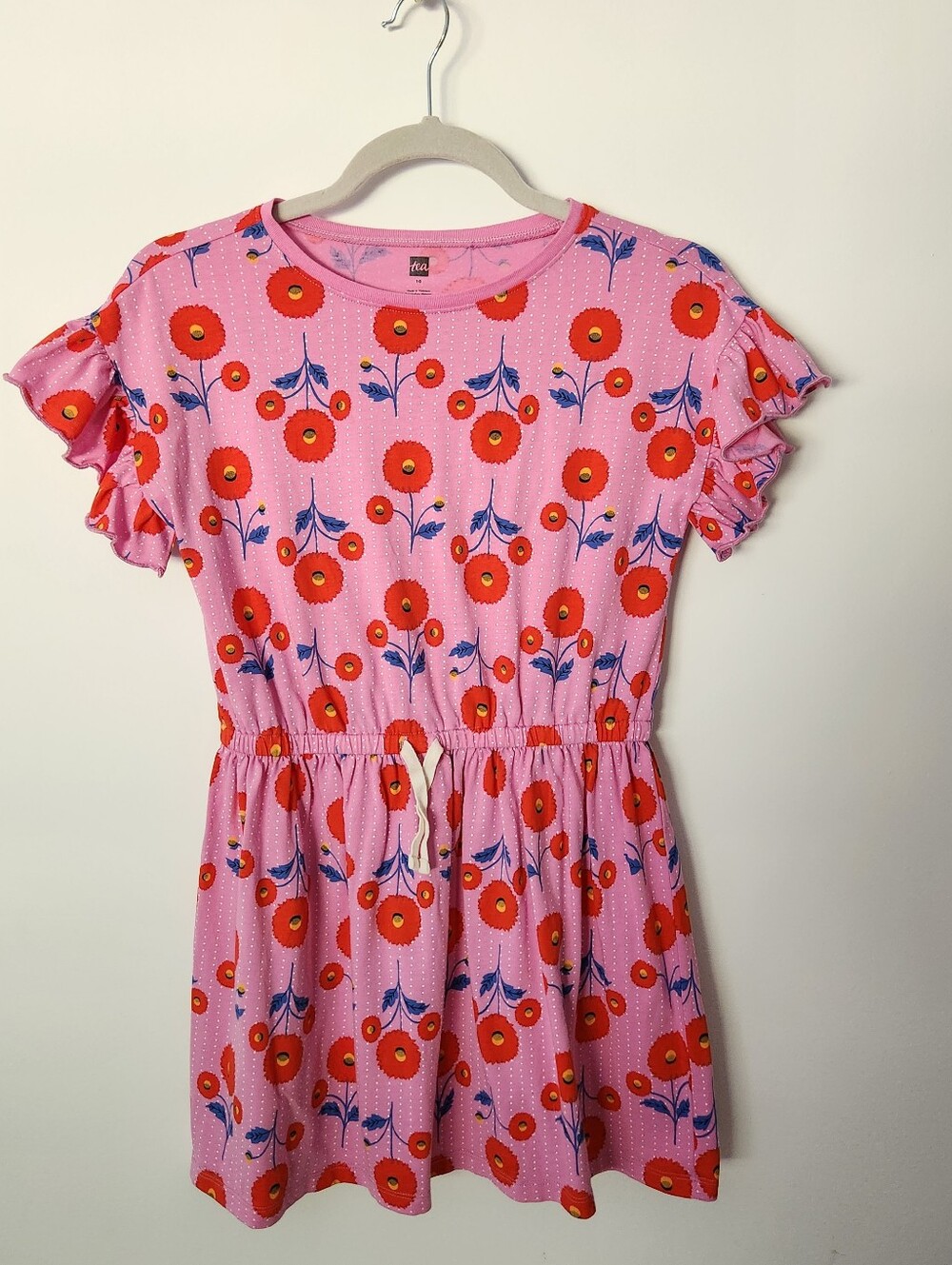 Tea Collection Pink Red Floral Dress 10